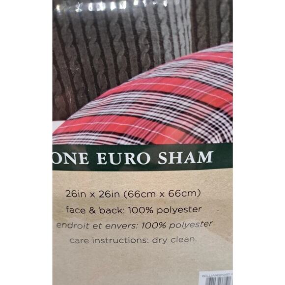 Woolrich Cable Knit Euro Sham 26x26 Throw Pillow Cover Masculine Sage Rustric - Picture 4 of 7